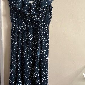 Socialite Blue and White Polka Dot Dress